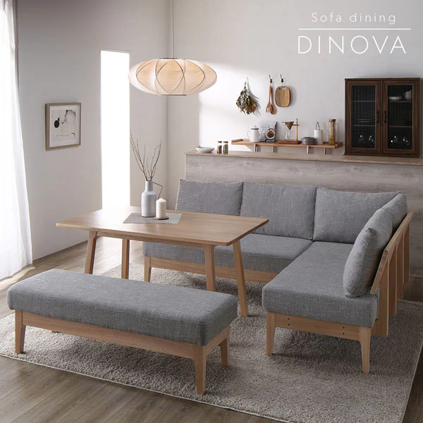 ソファダイニング 『DINOVA ディノバ』 アーム付きベンチ用 交換座面単品 グレー - Image 3