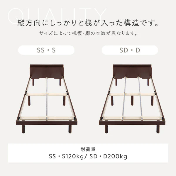 パイン材 高さ調整可能 すのこベッド『Aerus アエラス』連結サイズ ブラウン - Image 18