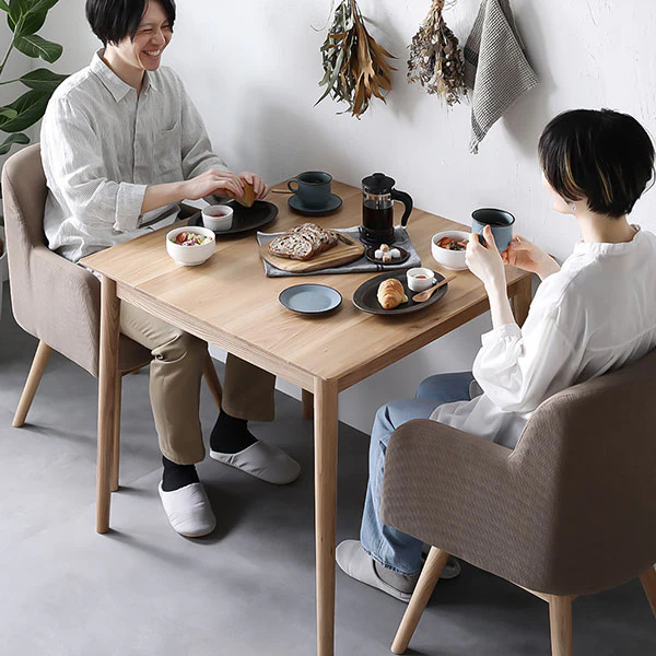天然木ダイニング（幅80cm）『Duuce デュース』 3点セット キャメル - Image 18