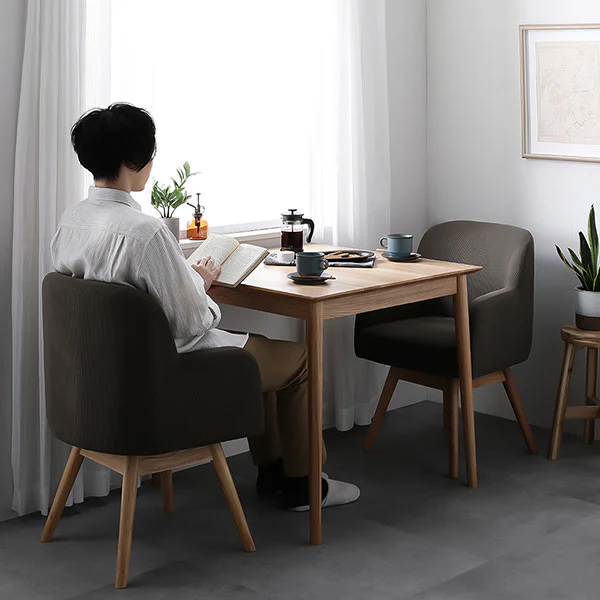 天然木ダイニング（幅80cm）『Duuce デュース』 3点セット キャメル - Image 19