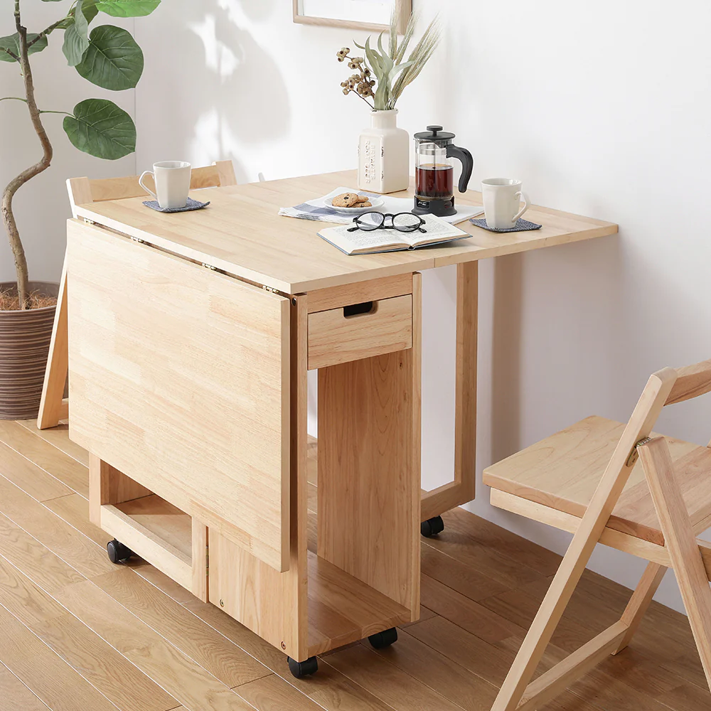 木製 折りたたみダイニング テーブル単品 『Goethe ゲーテ』 ホワイト - Image 19