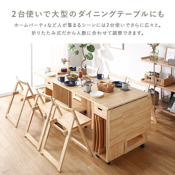 木製 折りたたみダイニング 5点セット 『Goethe ゲーテ』 ブラウン - Image 7