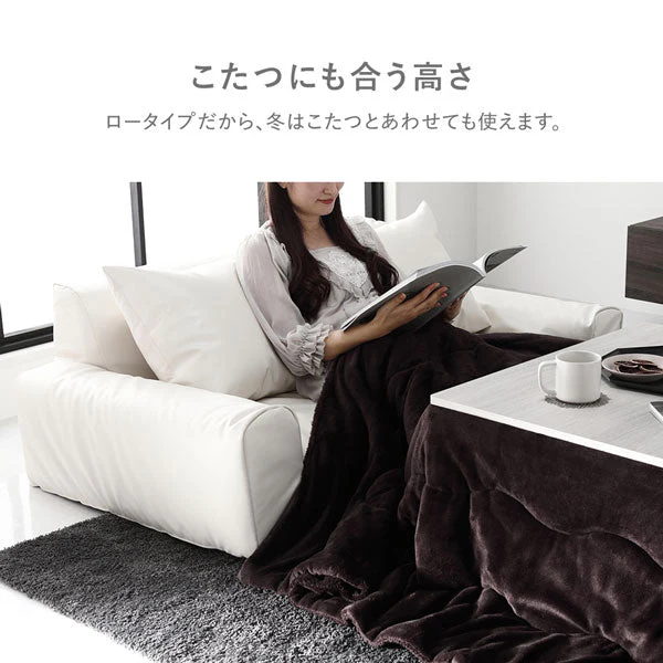 日本製 フロアソファ（2人掛け）レザー ブラック - Image 6