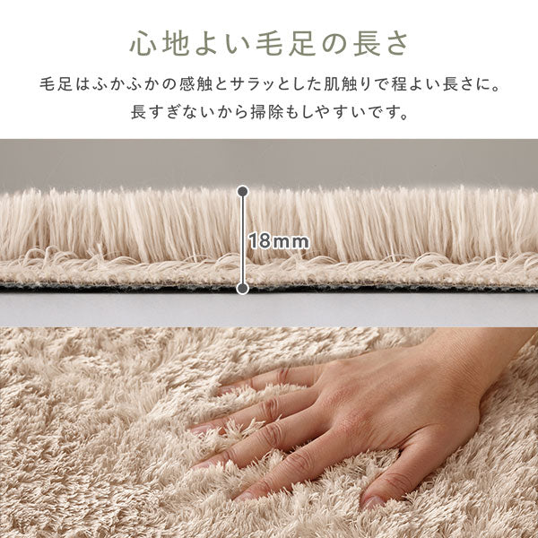洗えるシャギーラグ 長方形 約200×250cm(3畳) ブラウン - Image 14