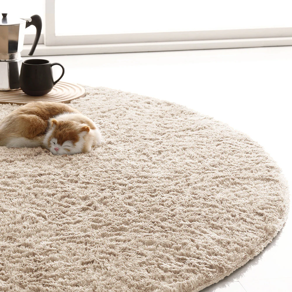 洗えるシャギーラグ 円形(約R185×185cm) ベージュ - Image 23