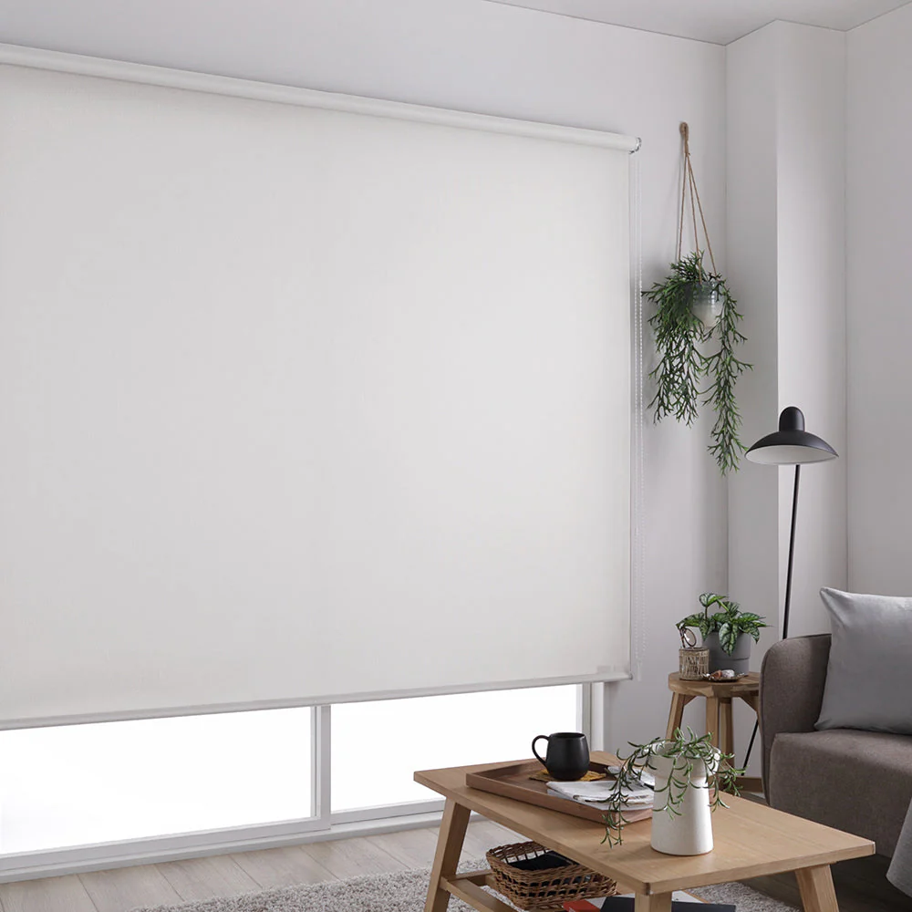 日本製 洗える 防炎 織生地 ロールスクリーン 幅130cm（カーテンレール可）【右操作】 ピンクホワイト - Image 27