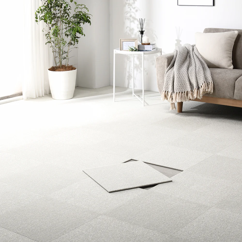 日本製 置くだけでズレない 洗える北欧調タイルカーペット 単色10枚セット(約40×40cm) アッシュブラウン - Image 32