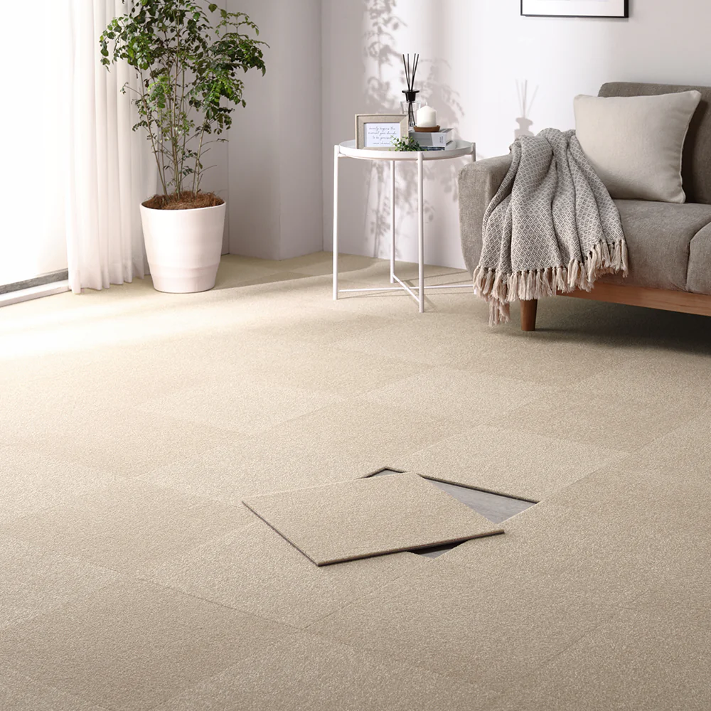 日本製 置くだけでズレない 洗える北欧調タイルカーペット 単色10枚セット(約40×40cm) アッシュブラウン - Image 34