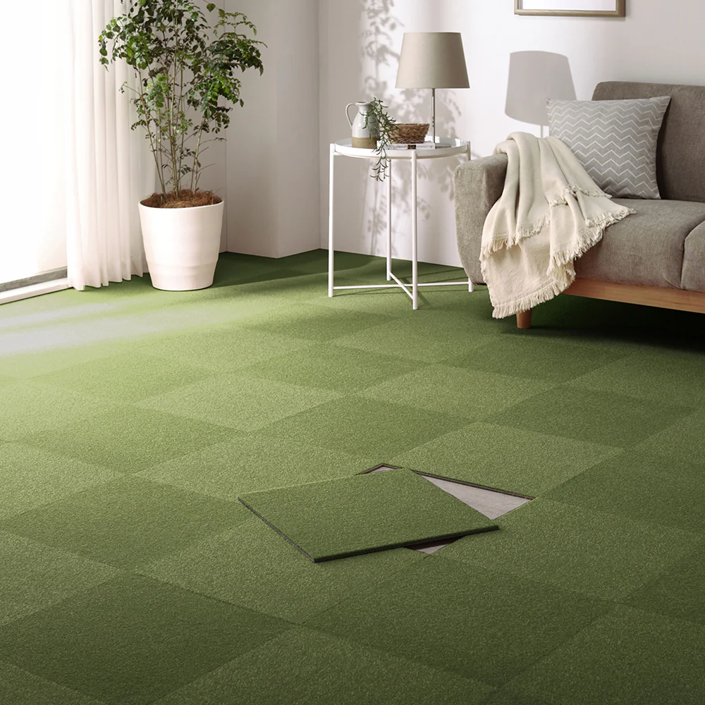 日本製 置くだけでズレない 洗える北欧調タイルカーペット 単色10枚セット(約40×40cm) アッシュブラウン - Image 38