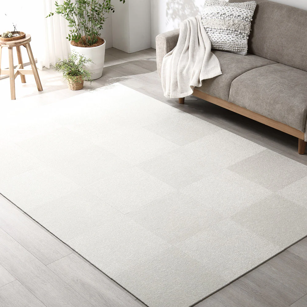 日本製 置くだけでズレない 洗える北欧調タイルカーペット ラグ用セット 約200×240cm(30枚セット) ベージュ - Image 35