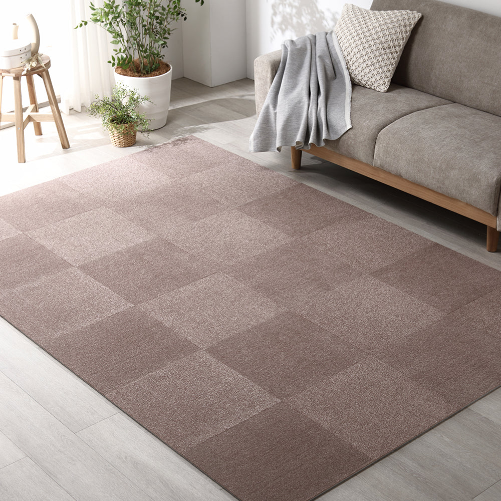 日本製 置くだけでズレない 洗える北欧調タイルカーペット ラグ用セット 約160×200cm(20枚セット) ペールブルー - Image 39