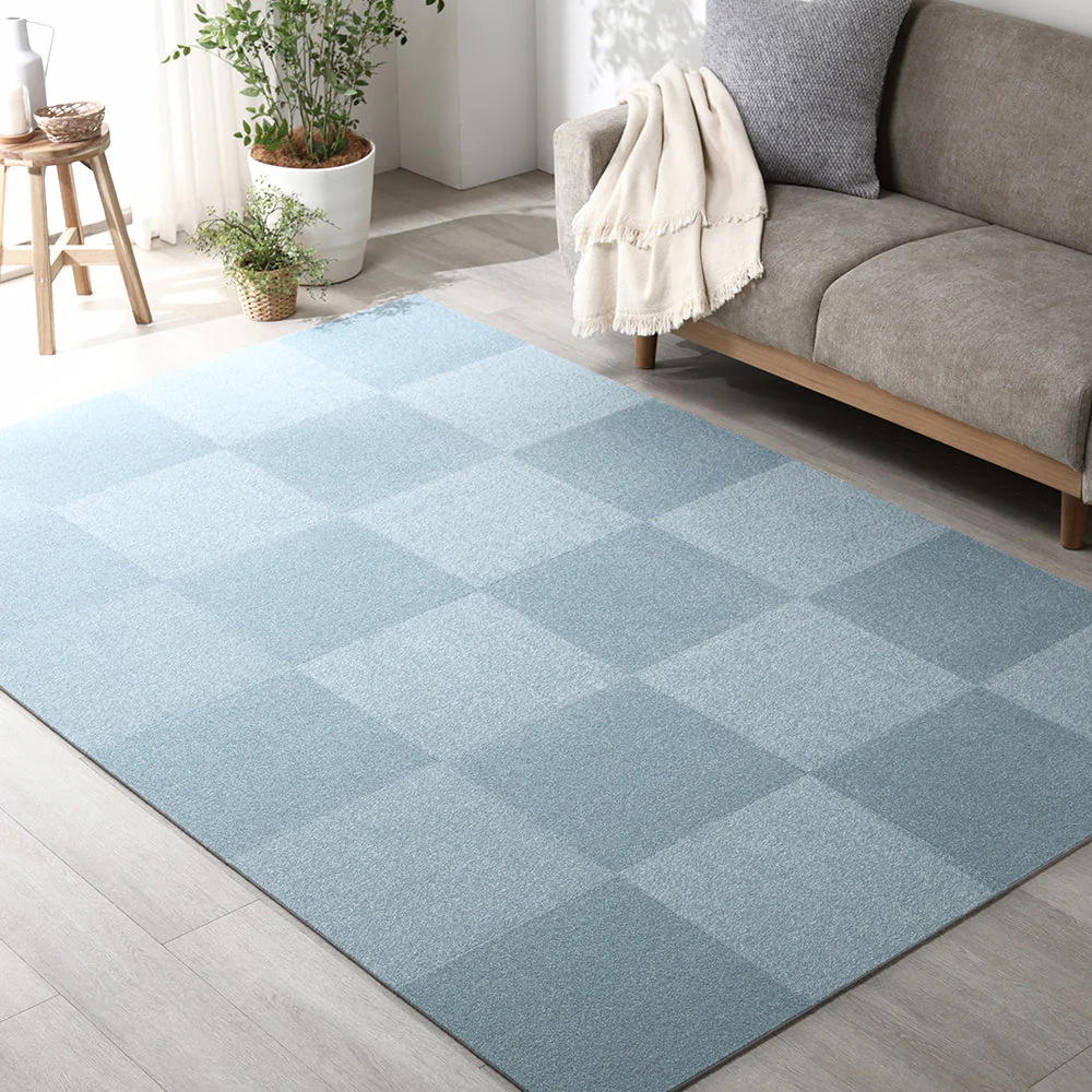 日本製 置くだけでズレない 洗える北欧調タイルカーペット ラグ用セット 約160×240cm(24枚セット) オフホワイト - Image 40