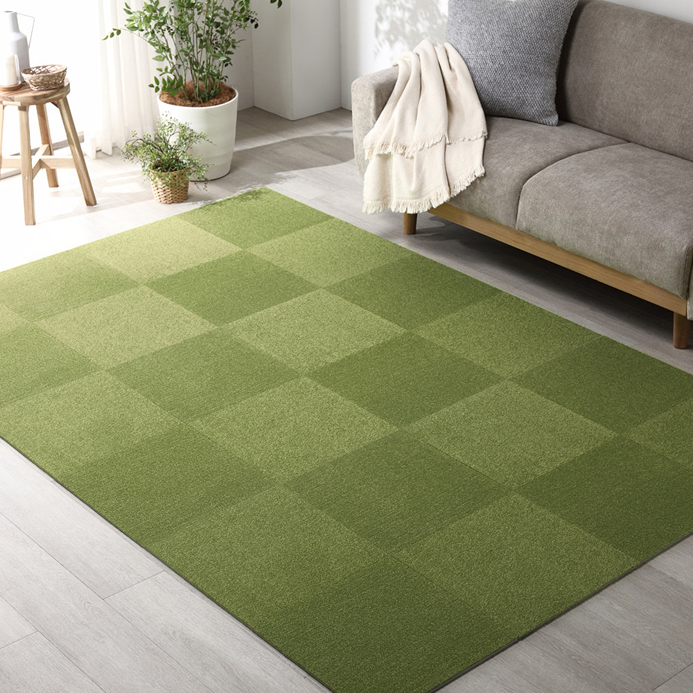 日本製 置くだけでズレない 洗える北欧調タイルカーペット ラグ用セット 約200×240cm(30枚セット) オフホワイト×ベージュ - Image 42
