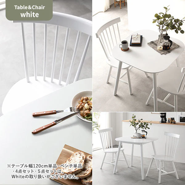 天然木 ウィンザーチェアダイニング5点セット 長方形120×75cm ブラウン - Image 18