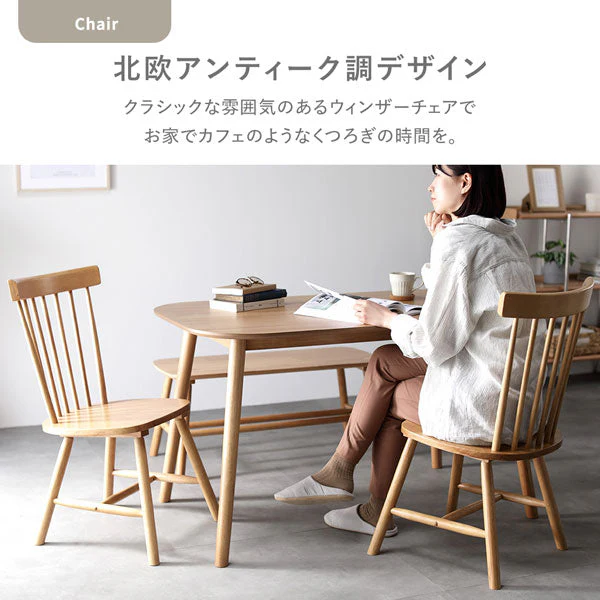 天然木 ダイニングテーブル 長方形120×75cm 単品 ブラウン - Image 7