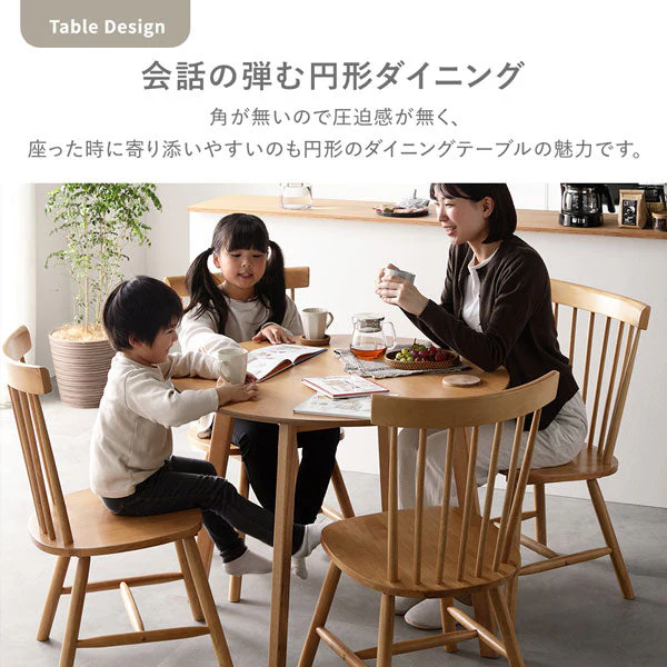 天然木 ダイニングテーブル 円形90cm 単品 ホワイト - Image 11
