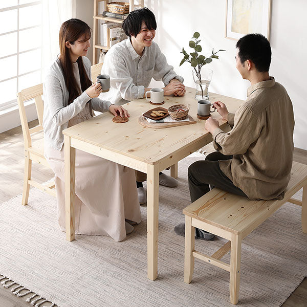 パイン材ダイニング 4点セット(幅115cm)『Myon ミオン』 ホワイト - Image 19