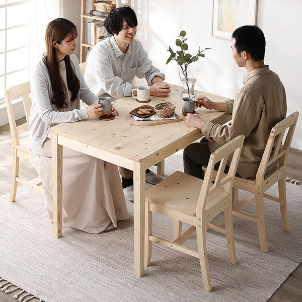 パイン材ダイニング 5点セット（幅115cm）『Myon ミオン』 ホワイト - Image 17