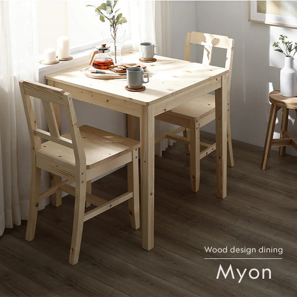 パイン材ダイニング テーブル単品（幅78cm）『Myon ミオン』 ホワイト - Image 3