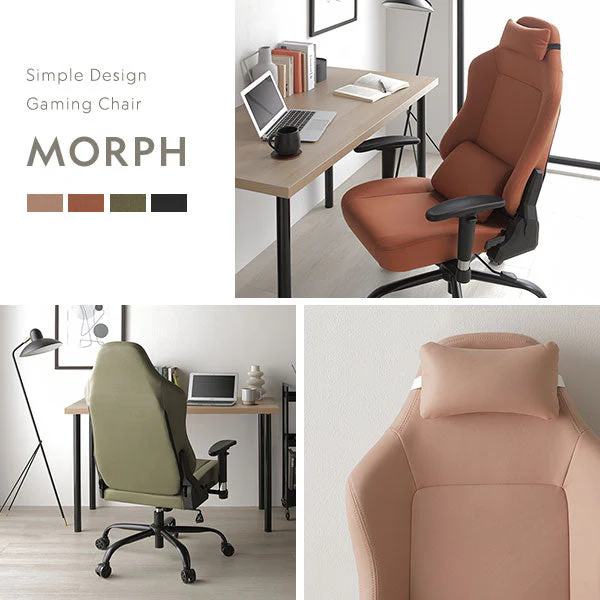スエード調ファブリック ゲーミングチェア（スタンダード）『Morph モーフ』 オレンジ - Image 7