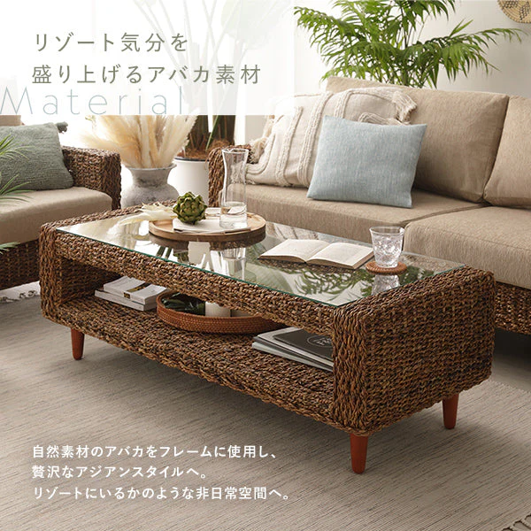天然素材リゾートテーブル（アバカ） 幅100cm - Image 3
