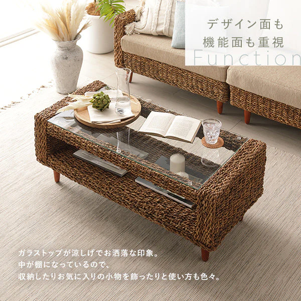 天然素材リゾートテーブル（アバカ） 幅100cm - Image 5