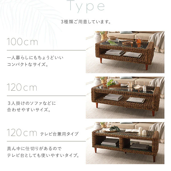 天然素材リゾートテーブル（アバカ） 幅100cm - Image 7