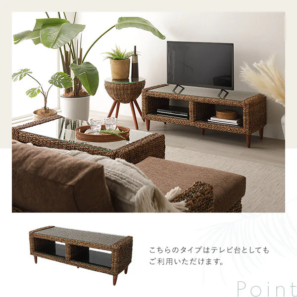 天然素材リゾートテーブル（アバカ） 幅120cm テレビ台兼用タイプ - Image 6