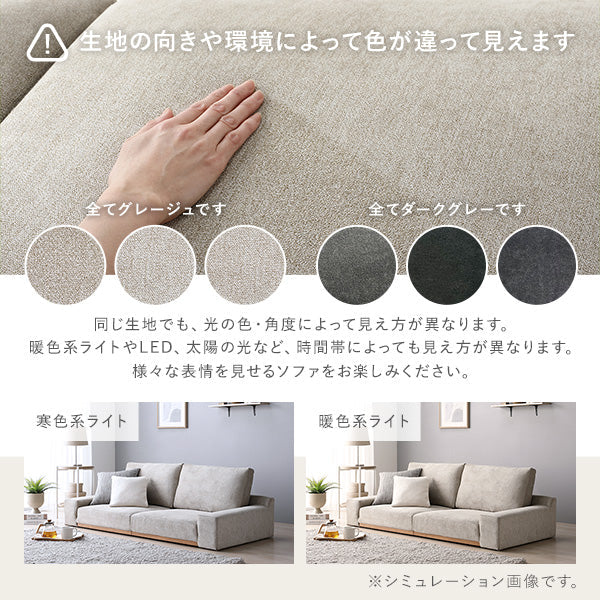 ローソファ 『Olson オルソン』幅170cm グレージュ - Image 14