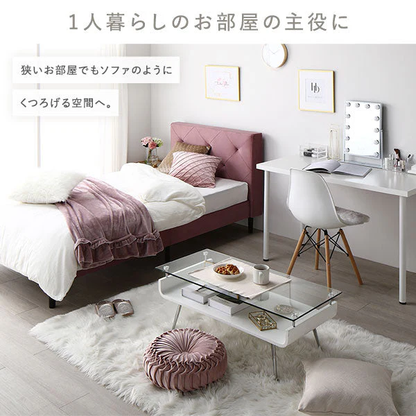 ファブリックベッド 布張り すのこベッド ダイヤキルト『ILONA イロナ』 グレー - Image 8