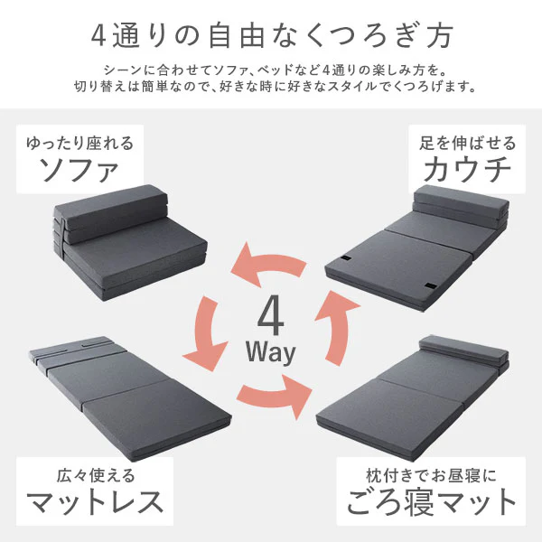ソファになるマットレス シングル『FOAMYL フォーミル』ダークグレー - Image 12
