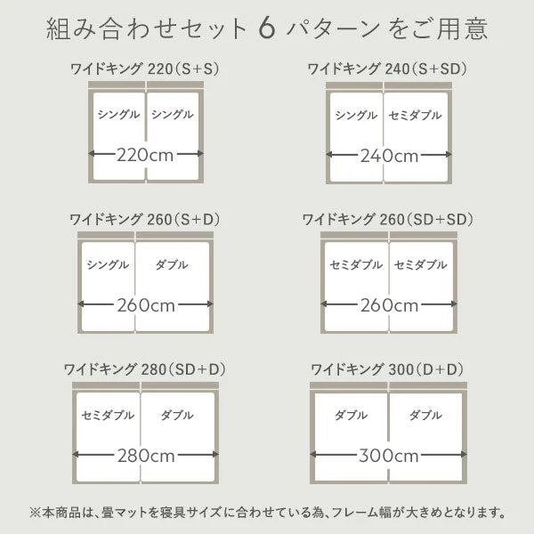 い草畳 すのこベッド 畳マット付き 天然木 3段階高さ調整 単身サイズ ブラウン 生成り(目積織) - Image 8