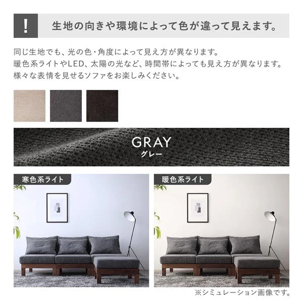 あぐらがかけるユニットソファ『Sven スヴェン』3人掛けソファ単品 チャコールブラウン - Image 28