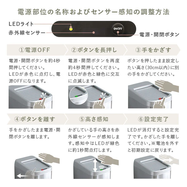 自動開閉センサー付き ゴミ箱 (シャッター開き）50L - Image 22