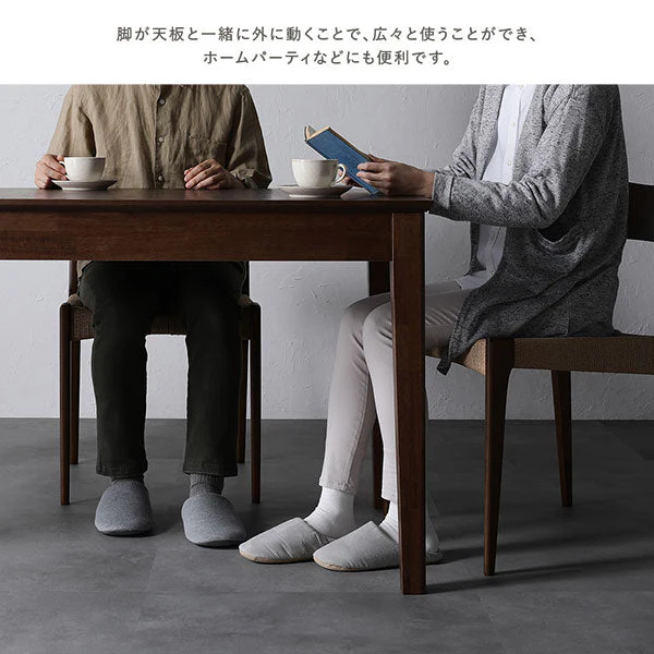 高さが選べる 天然木 エクステンションテーブル 『Spinell スピネル』 高さ72cm ウォルナットブラウン - Image 9