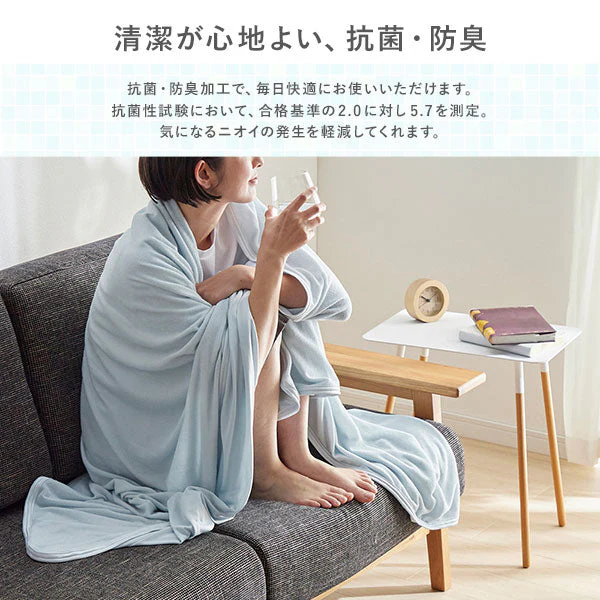 超冷感 Q-MAX0.5 冷感とタオル地のリバーシブルケット アイスグレー - Image 7