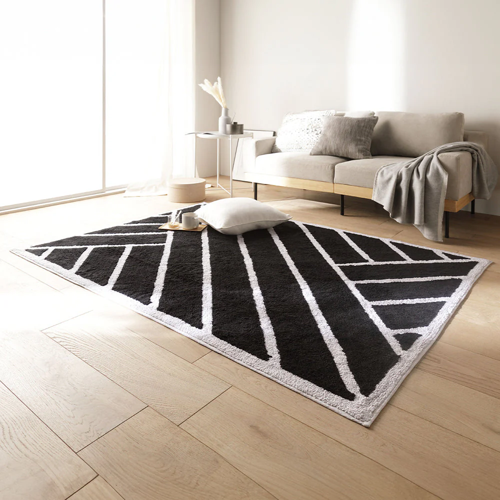 インド綿デザインラグシリーズ 約185×185cm Lattice アイボリー - Image 18