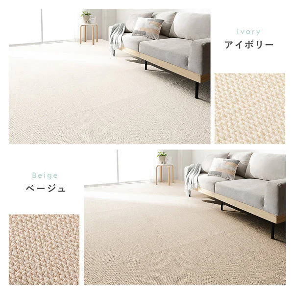 日本製 軽量 洗えるタイルカーペット 遮音 防音 防ダニ 50cm幅 ライトグレー - Image 4