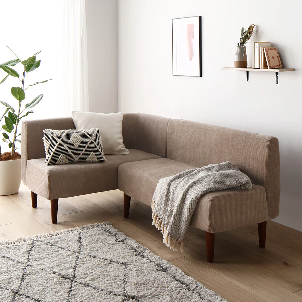 ダイニングソファ 日本製 コーナーソファ2点セット(左コーナー+2人掛け) ベージュ - Image 32