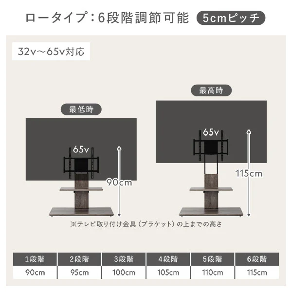 テレビスタンド 『Fliyga フリーガ』 首固定タイプ ハイタイプ ホワイト 32～65型対応 震度7試験クリア - Image 19