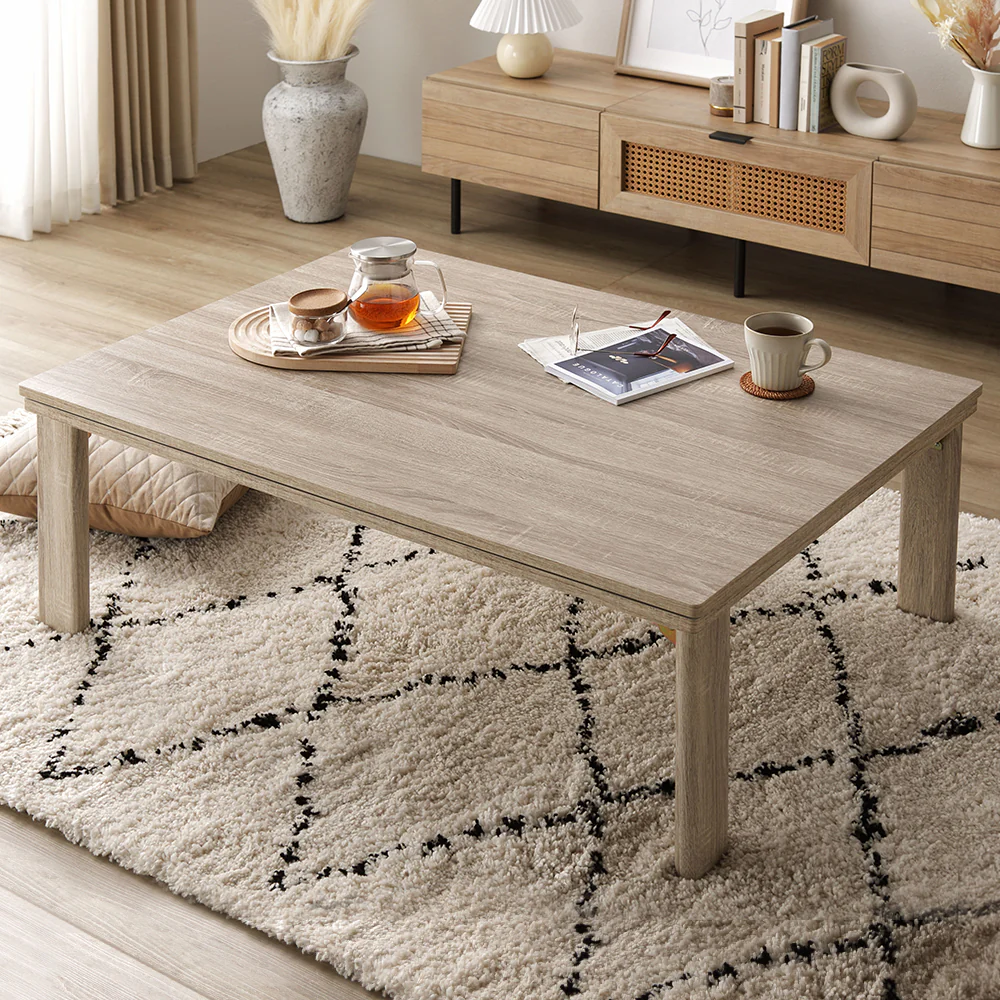 折りたたみ式 こたつテーブル 単品 正方形(約75×75cm) グレージュ/ウォールナット - Image 17