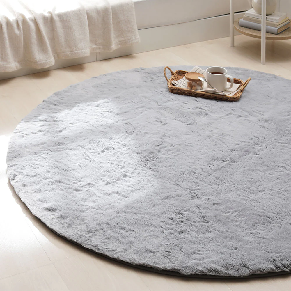 ふわふわのラビットファー調ラグ 直径約140cm(円形) ピンク - Image 24