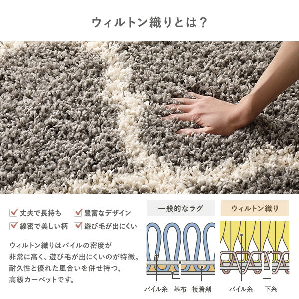 ウィルトン織りデザインラグ 約160×235cm マラケシュ柄 グレージュ - Image 9