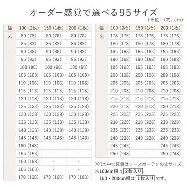 【2枚セット】日本製 20色から選べる1級遮光カーテン ドレープ幅150cm×1枚＋レース幅150cm×1枚 ブラック - Image 31