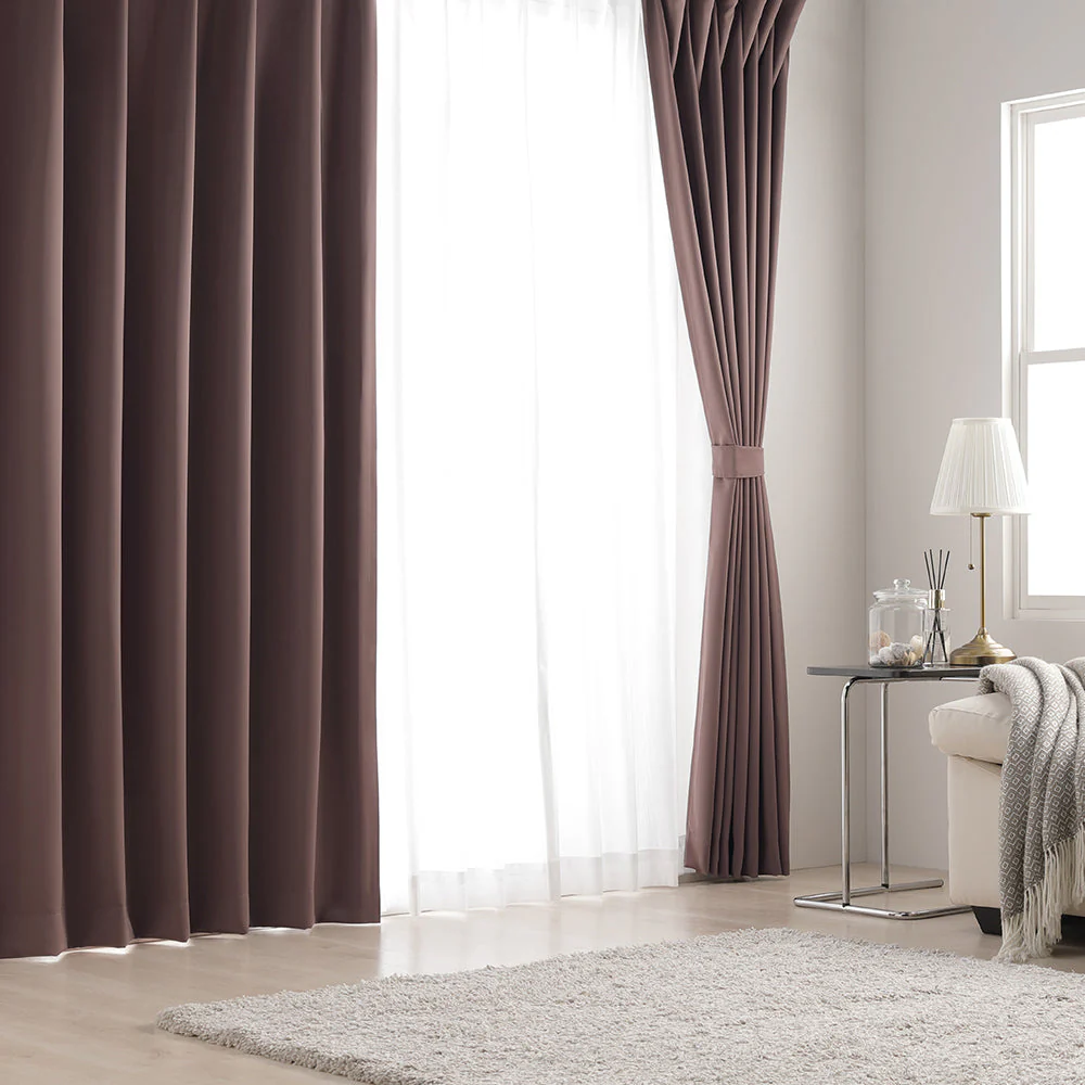 【2枚セット】日本製 20色から選べる1級遮光カーテン ドレープ幅200cm×1枚＋レース幅200cm×1枚 ミルクティー - Image 40