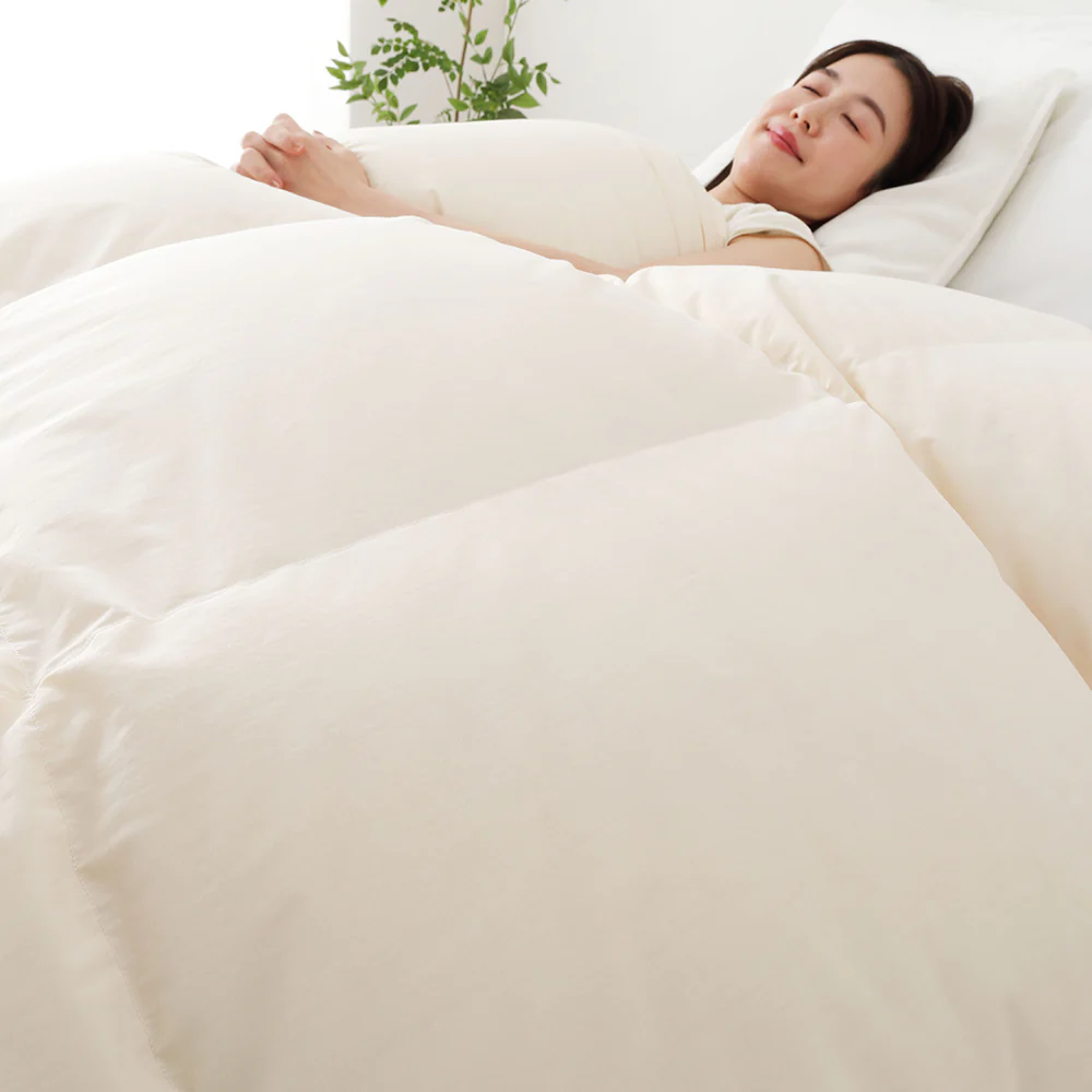 日本製 羽毛掛け布団 ダウン率85% 350dp リサイクルダウン 抗菌・防臭・防ダニ ライトグレー - Image 24