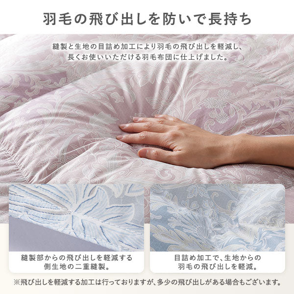 日本製 羽毛掛け布団 ダウン率90% 400dp シルバーグース 抗菌・防臭・防ダニ ブルー - Image 15