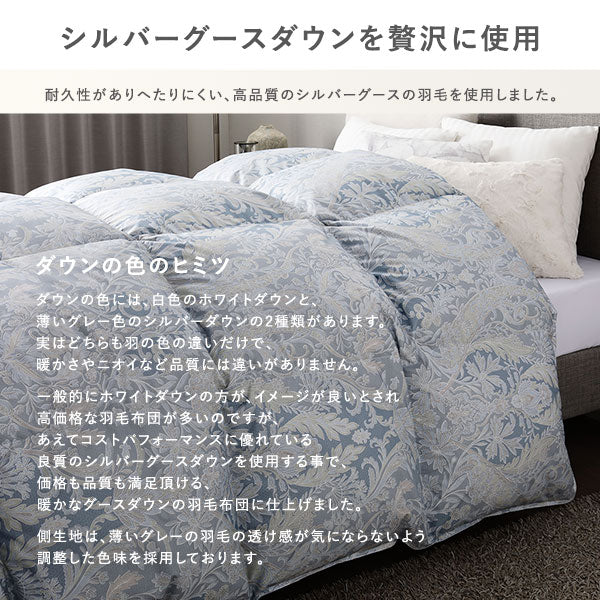 日本製 羽毛掛け布団 ダウン率90% 400dp シルバーグース 抗菌・防臭・防ダニ ブルー - Image 7