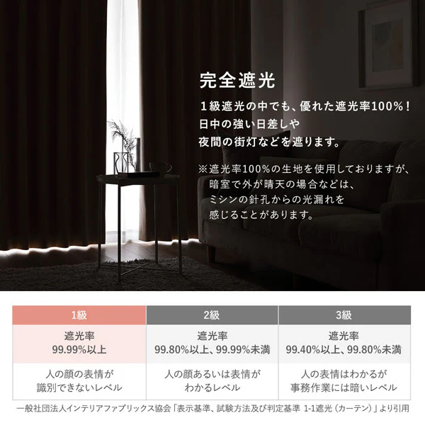 【2枚セット】日本製 遮光率100% 遮熱・遮音に優れた1級遮光カーテン ドレープ幅200cm×1枚+レース幅200cm×1枚 オリーブブラウン - Image 3