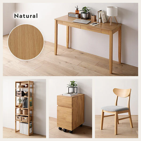 【旧仕様】天然木デスクセット（デスク+ラック） 『Keiju ケイユ』 デスク幅100×奥行45cm ホワイト - Image 3